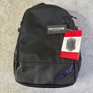 True Religion Commuter Backpack Black NWT 17x11.5x7.25 Travel Bag